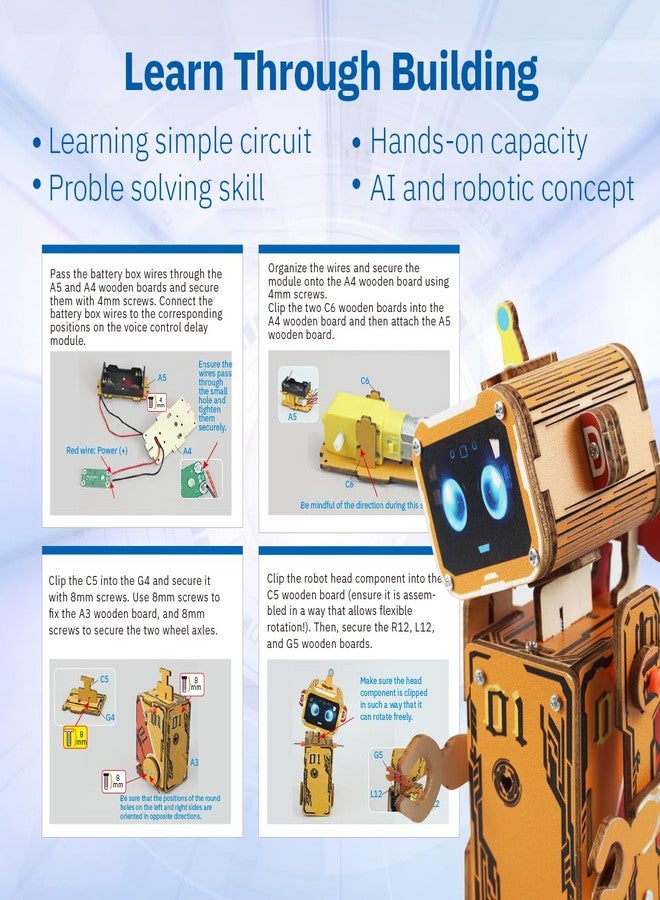 Giggleway STEM Robotics Kit for Kids 8-12, Voice-Control Interactive Smart Robot Science Kit for Kids Age 8-12, for Science & Tech Enthusiasts - Image 4